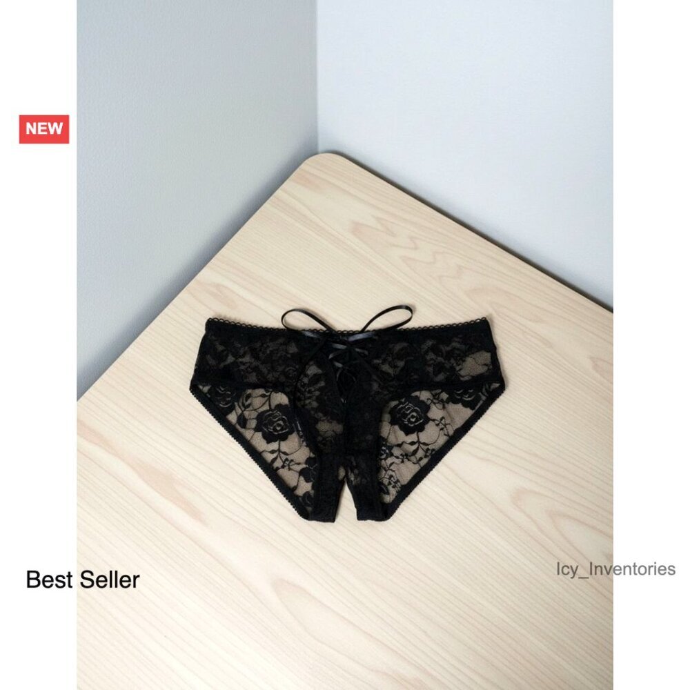 Lace Boyshorts Crotchless Strappy Panties Plus Size Hipster Briefs Sexy Lingerie